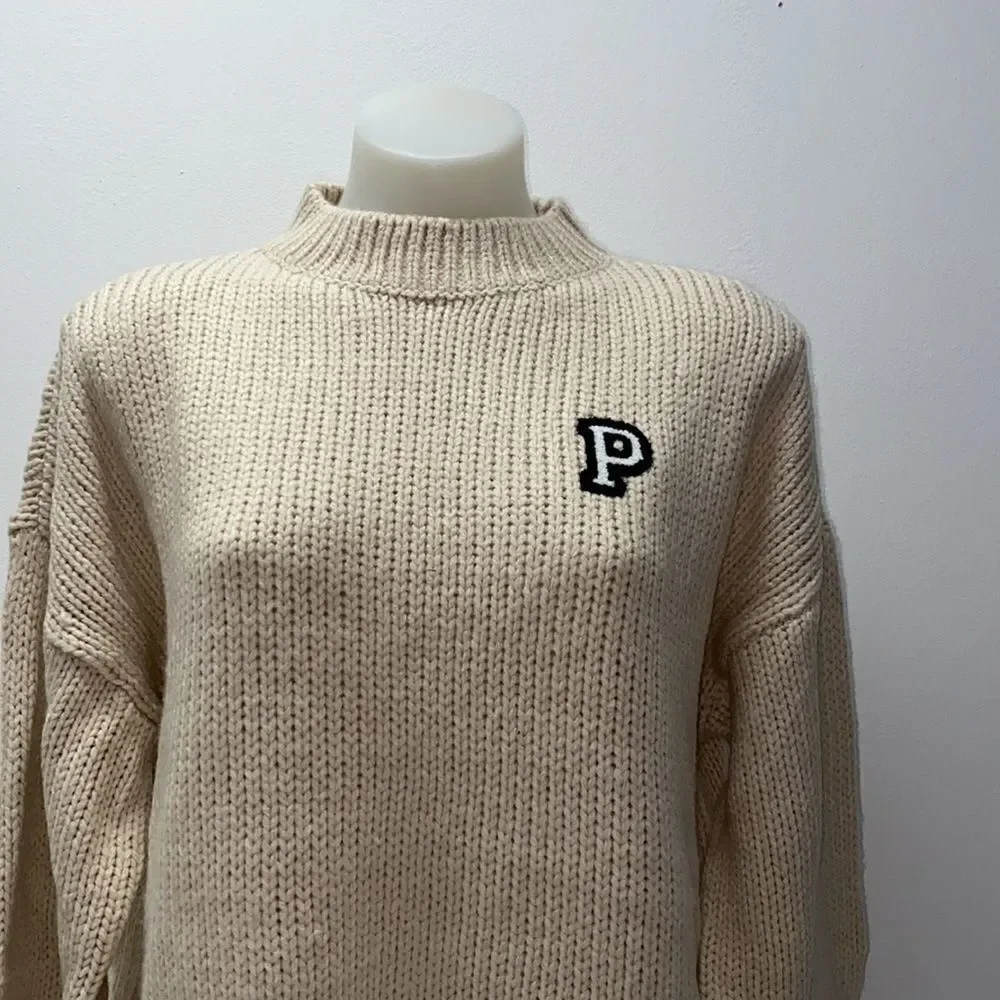 Victoria Secret Pink overside sweater women’s girls beige cream   New